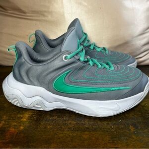 Nike Kids Gray and Green Sneakers